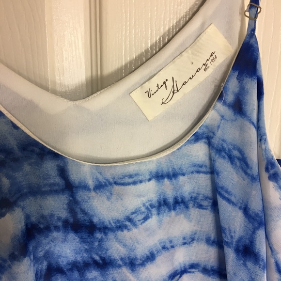 Blue and white maxi dress with spaghetti straps - Picture 3 of 3